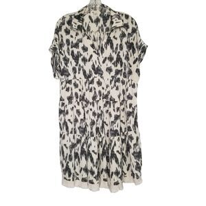 Umgee USA Dalmation Dress Tunic Oatmeal Medium Boho Flowy Festival